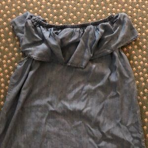 Off the shoulder chambray dress